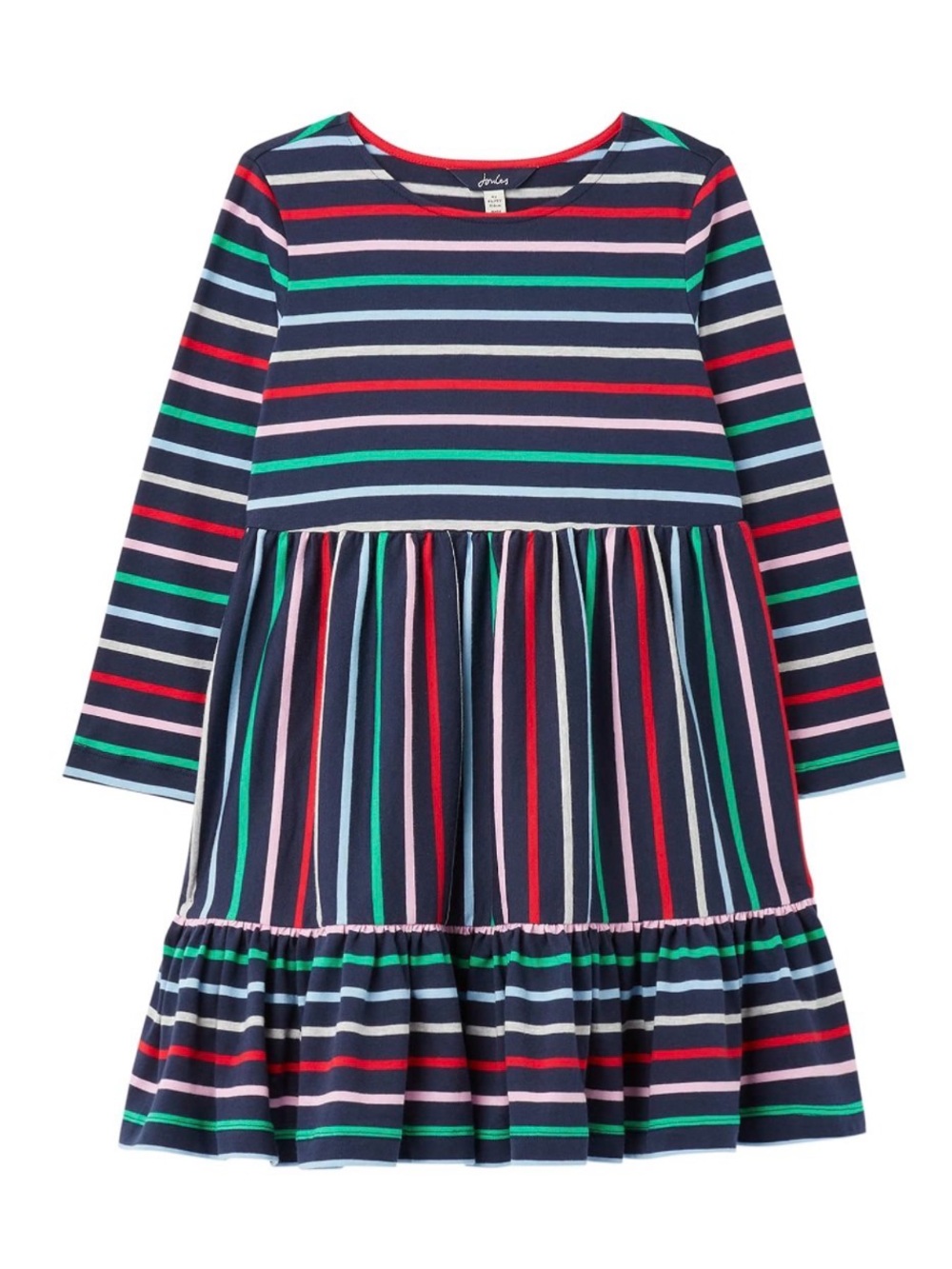 Joules Evelyn Tiered Striped Dress Size 7-8